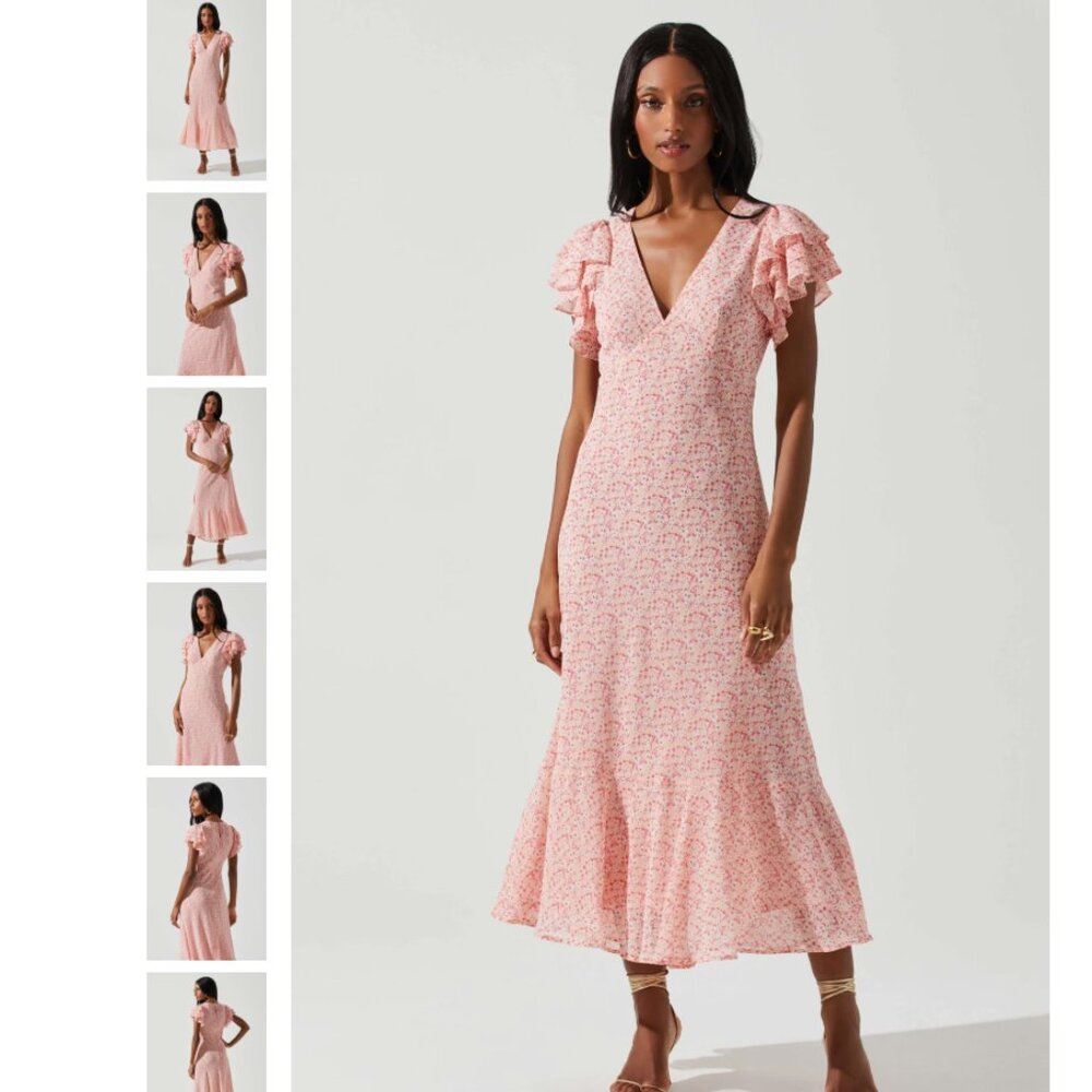 ASTR The Label Floral Dress, XS, Pink